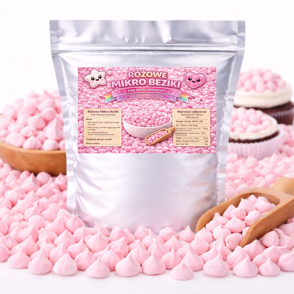 Levně Mikro Sněhové Pusinky Růžové – mini sněhové pusinky na dort, dezerty, muffiny, dekorace 200 g