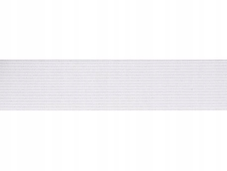 Guma Pružná Plochá Tkaná 10 MM bílá 100m.