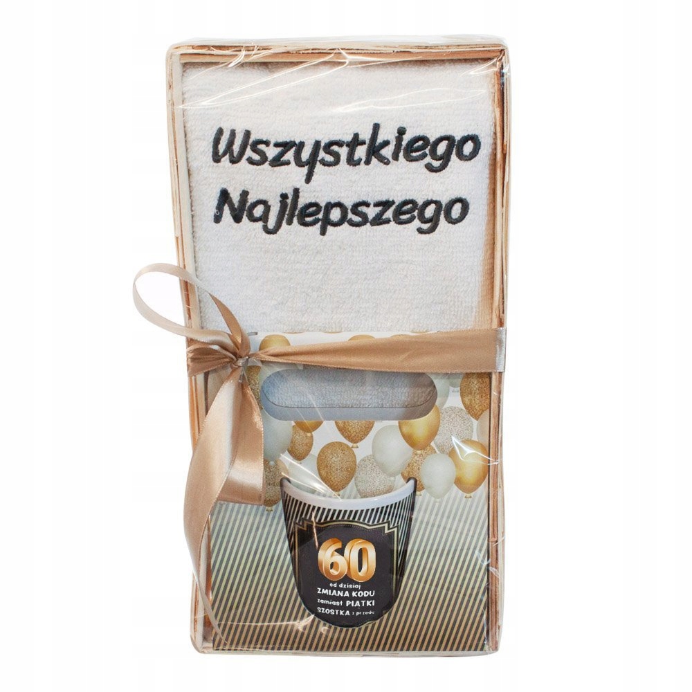 

Zestaw prezentowy na 60 urodziny Kubek Ręcznik