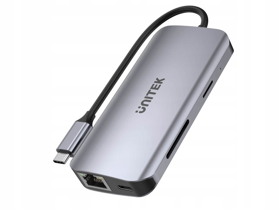 Hub Usb-c -> Usb 3.2 x2 Hdmi x2 RJ45 czytnik Sd microSD Unitek D1122A01