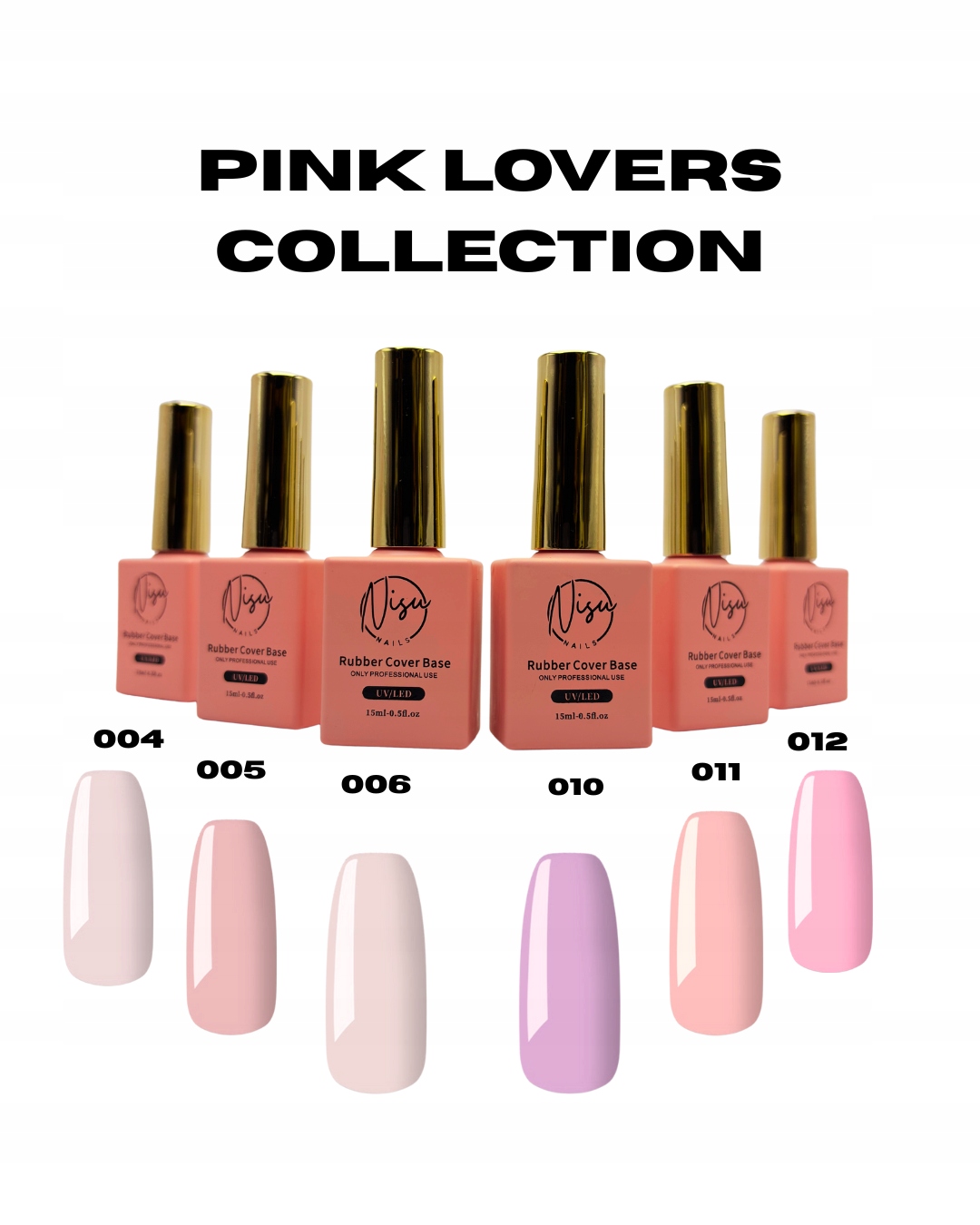 Nisu Nails Rubber Base 15 ml Pink Lovers Collection Uv/led kaučuková báze