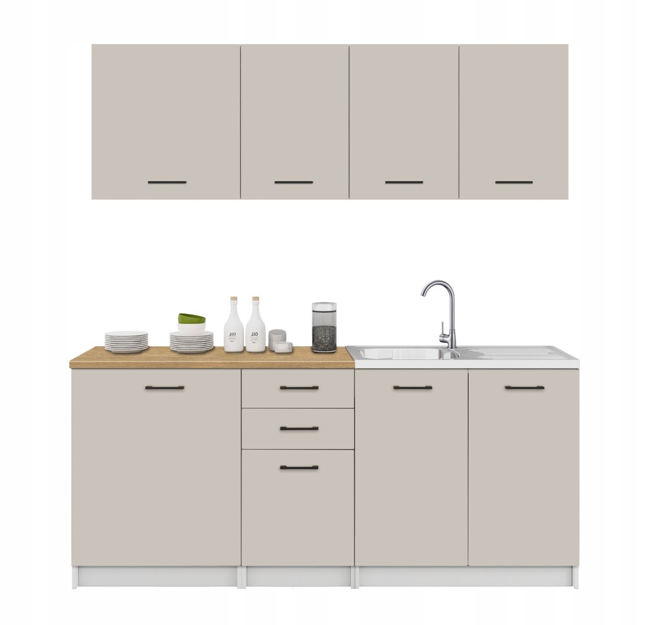 Kuchyňský nábytek Kuchyně 180 Sada skříněk Kašmír s deskami Dub Kamenný