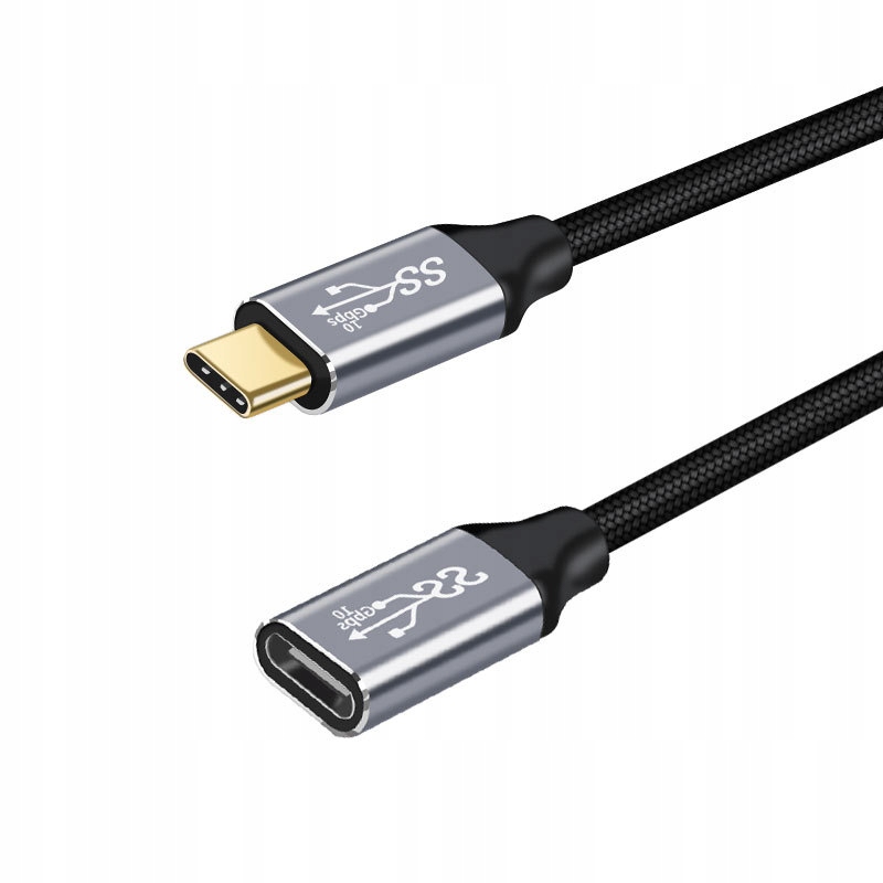 

Kabel Przedłużka Usb-c 3.1 2m 10Gb/s 100W 4K Oplot