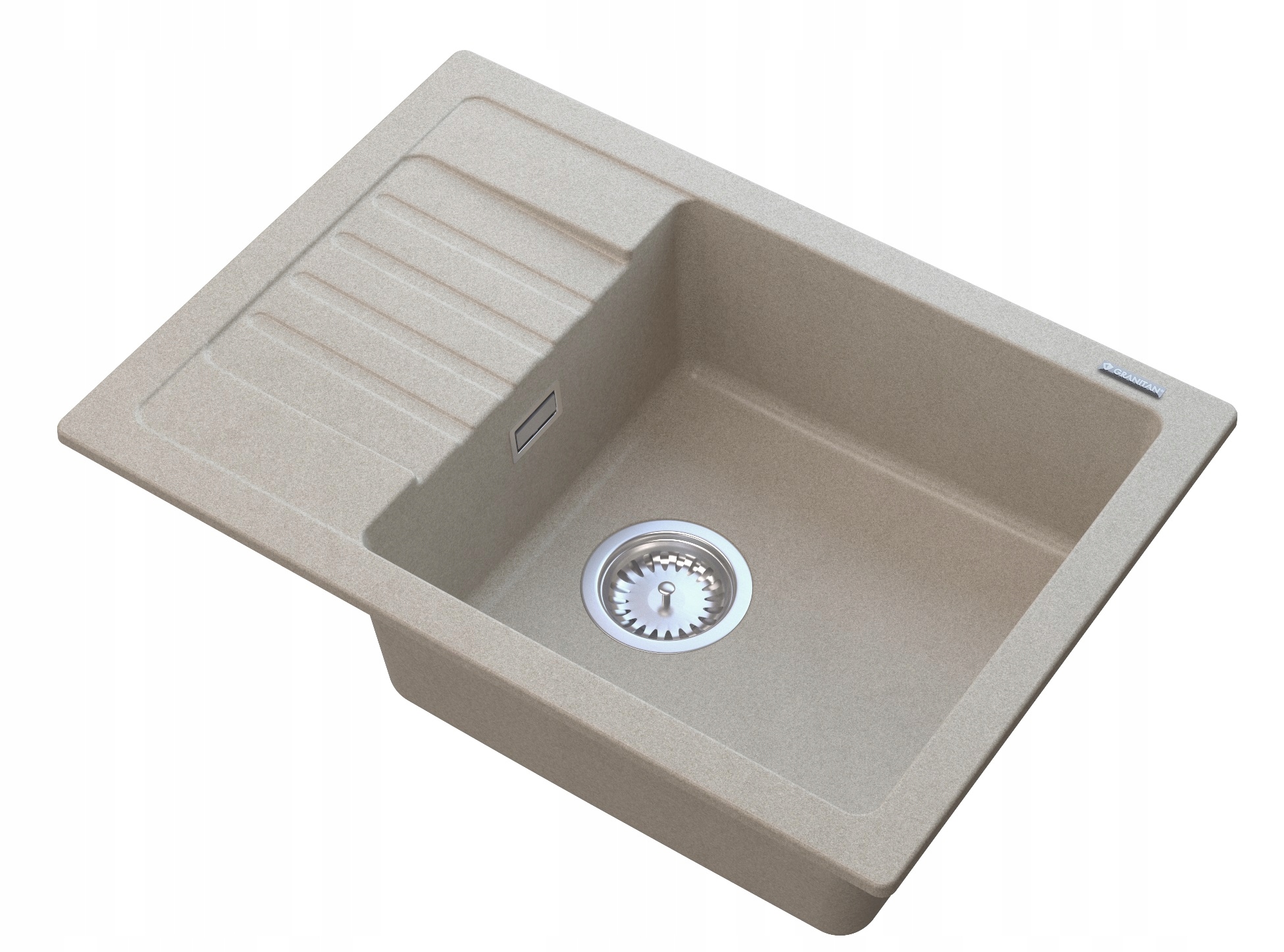 ZLEW GRANITOWY BEŻOWY ARGOS + KRAN VEGAS + SYFON Marka Granitan