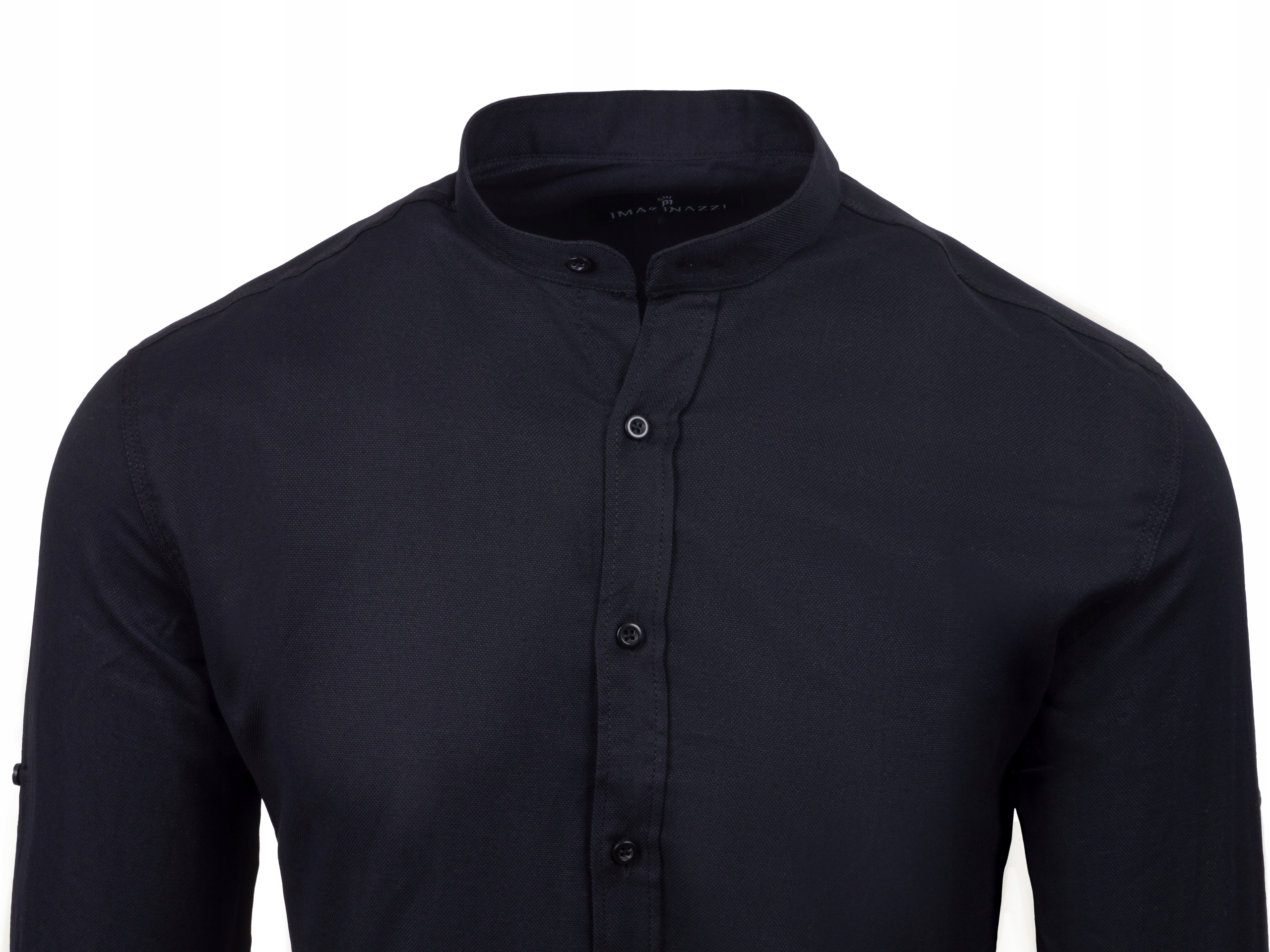 KOSZULA MĘSKA CZARNA STÓJKA SLIM STRUKTURA r - 5XL Rodzaj kołnierzyka stójka