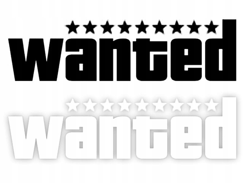WANTED - Naklejka na samochód na auto KOLOR