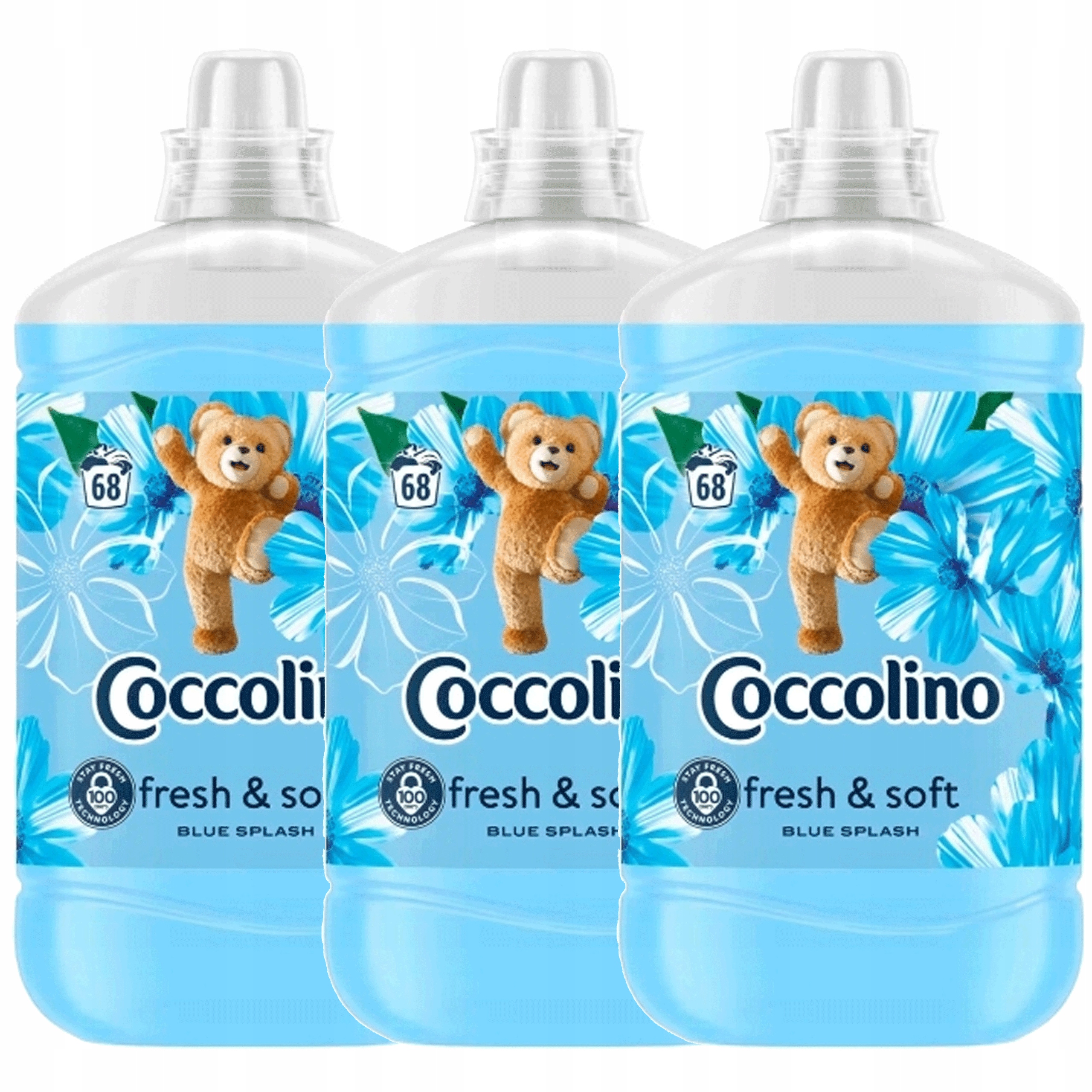 Coccolino Fresh&Soft Blue Splash tekutá aviváž 1,7L 68 praní x3