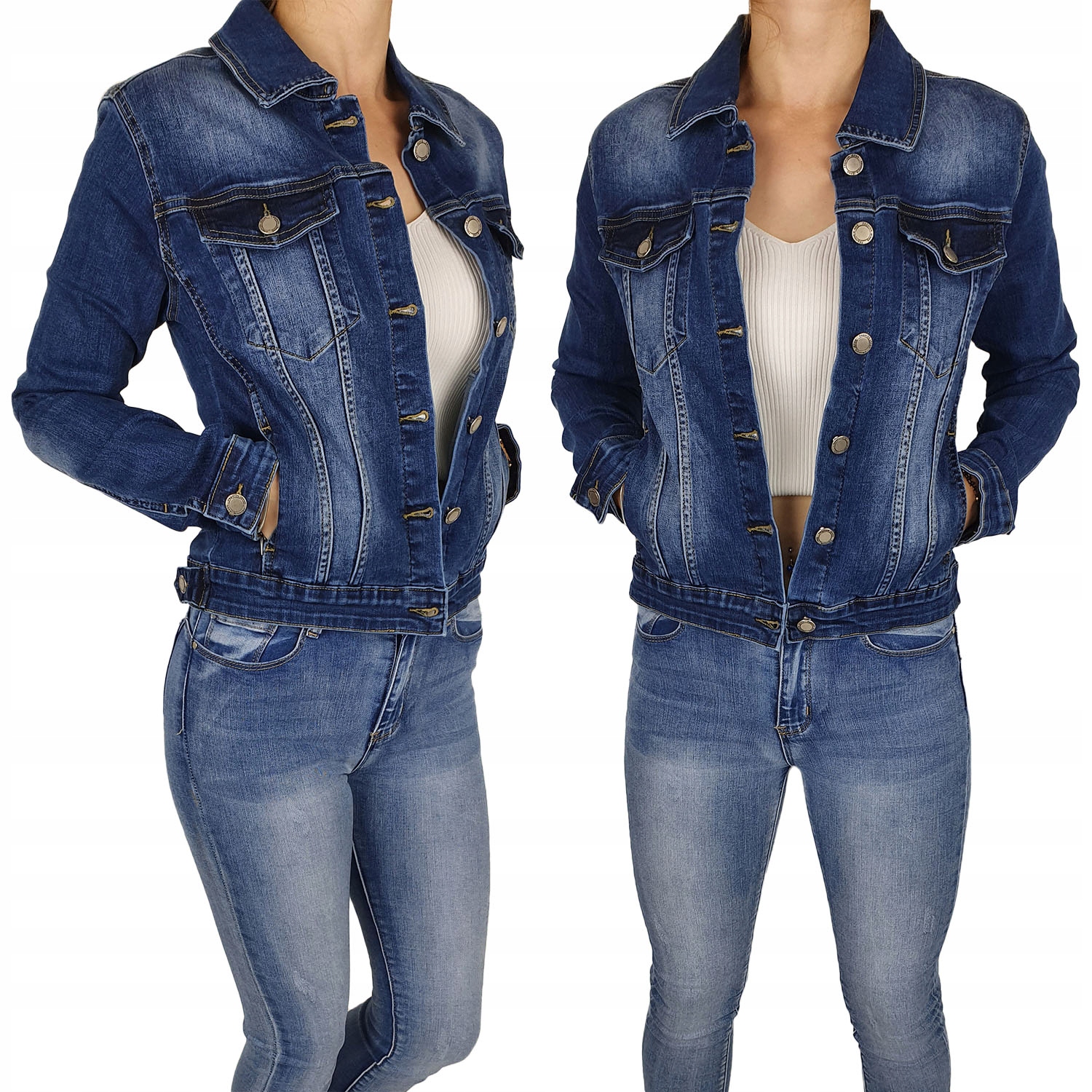 

Modna Katana Damska Kurtka Jeansowa Navy - Blue 2