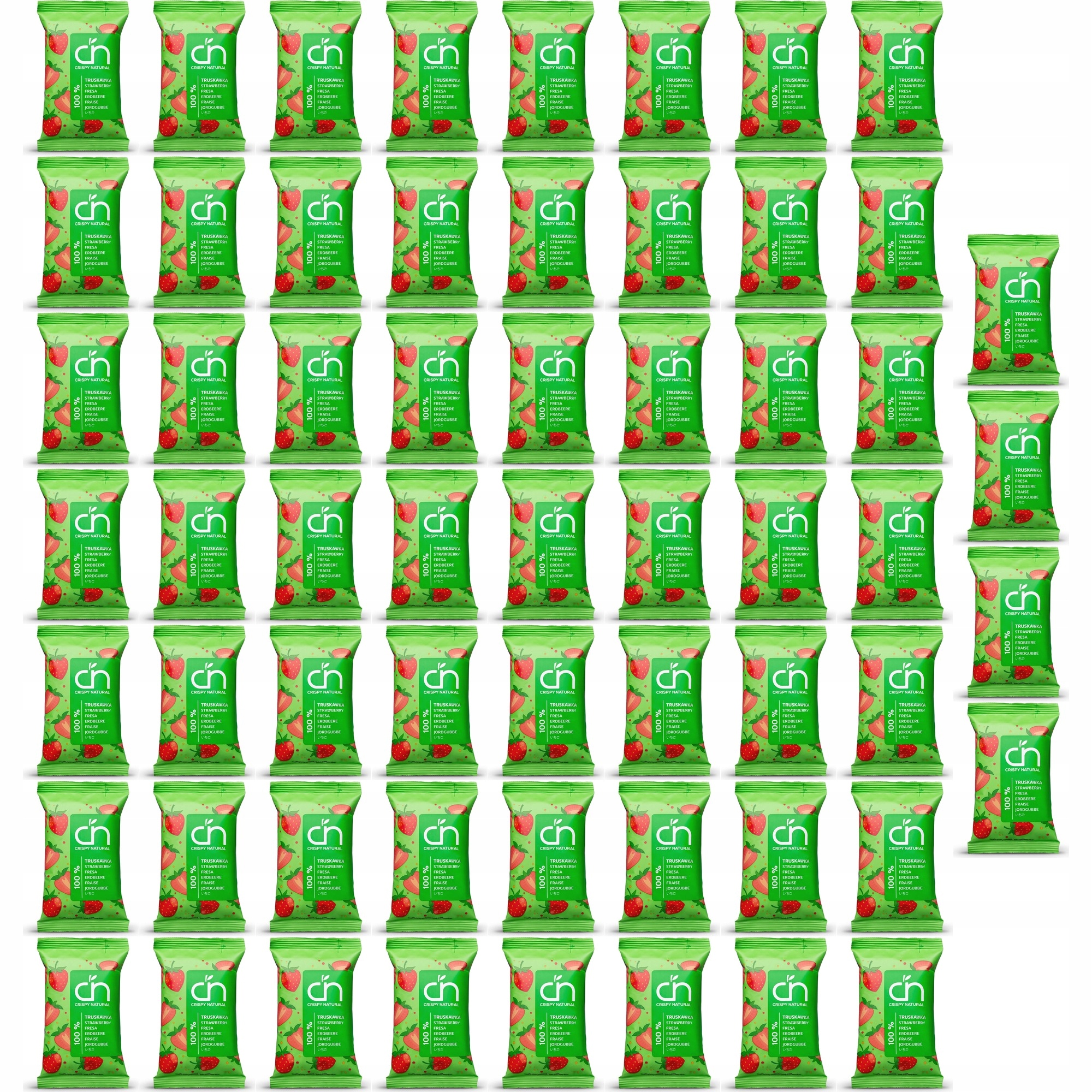 Zestaw Crispy Natural Truskawka 100% Suszone chipsy z truskawek 60 szt.