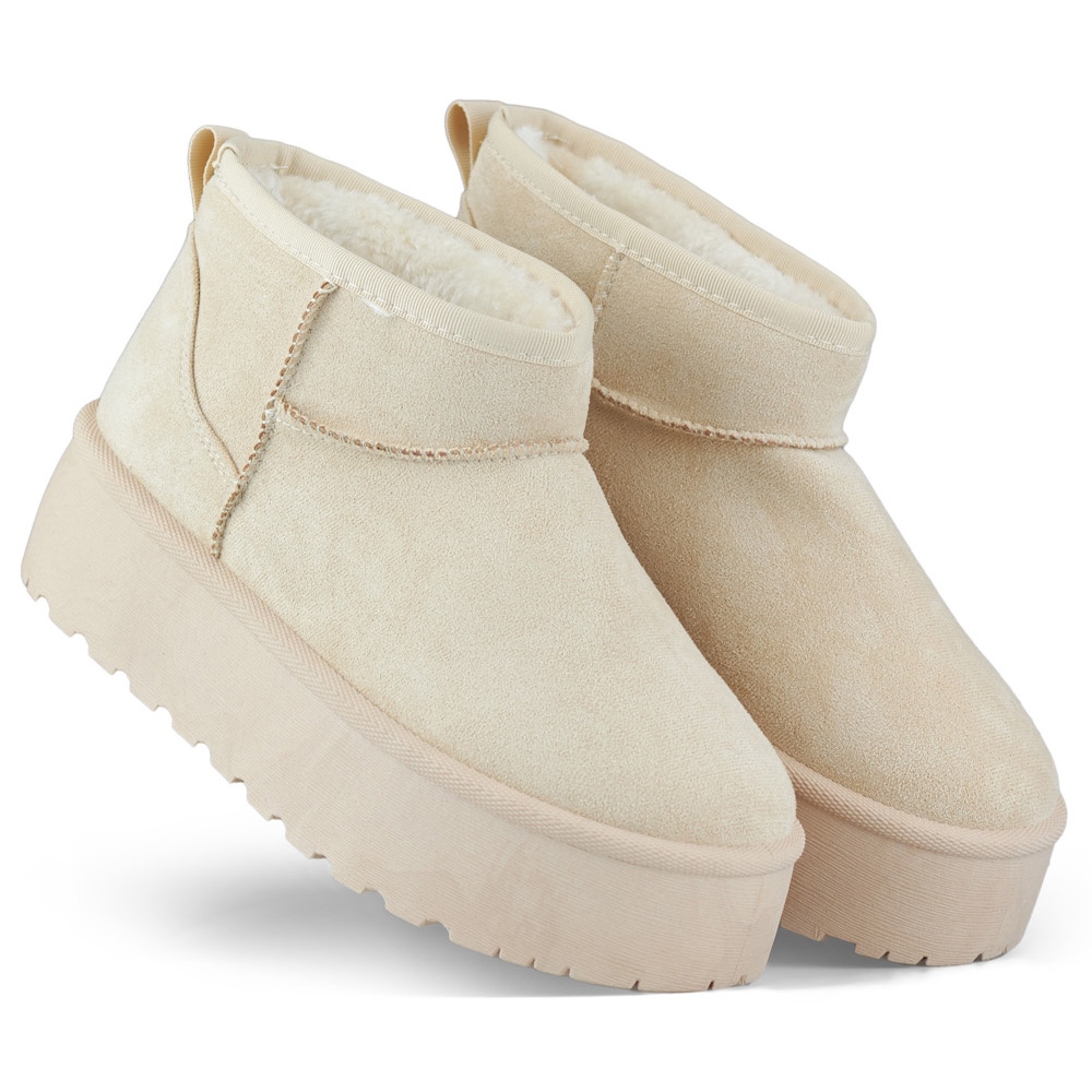 Beżowy Skóra ekologiczna Buty Śniegowce r.40