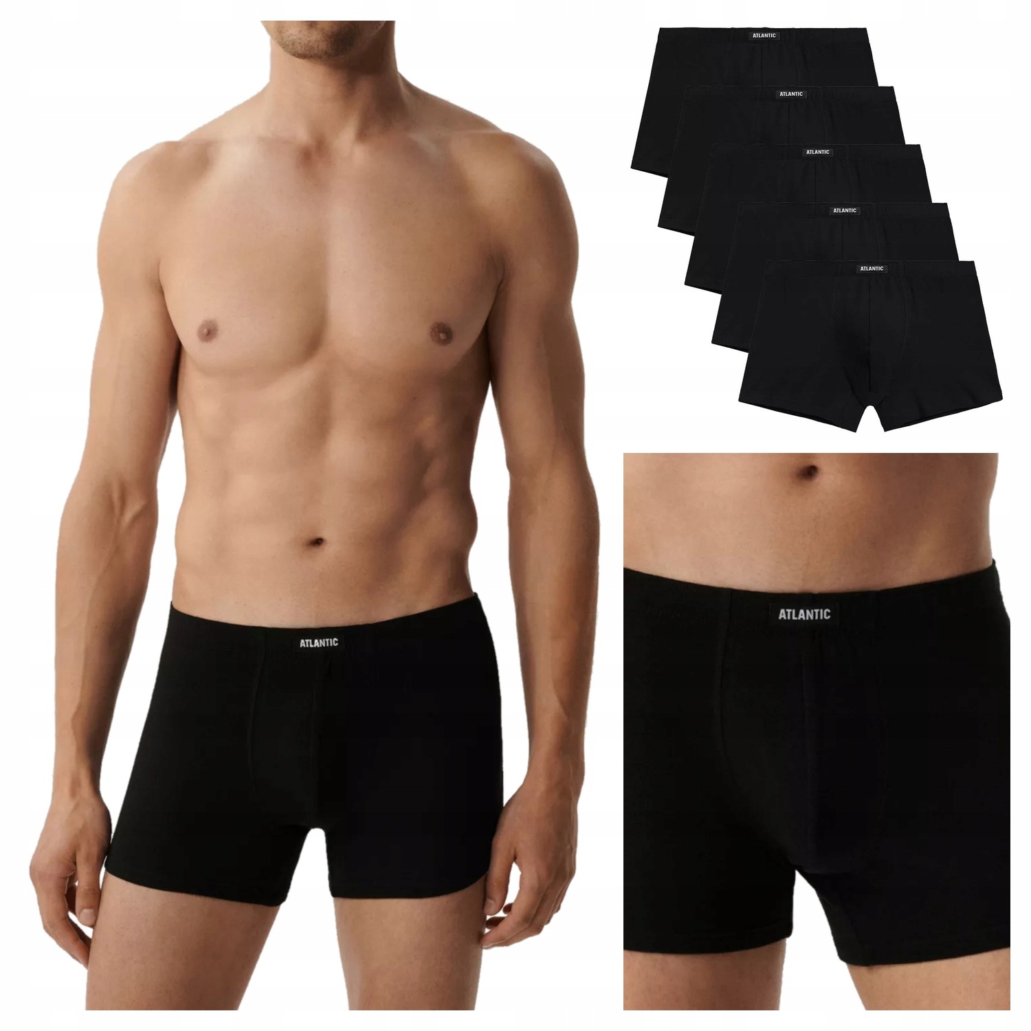 Pánské boxerky Atlantic 5BMH 007 5-pack černé XL