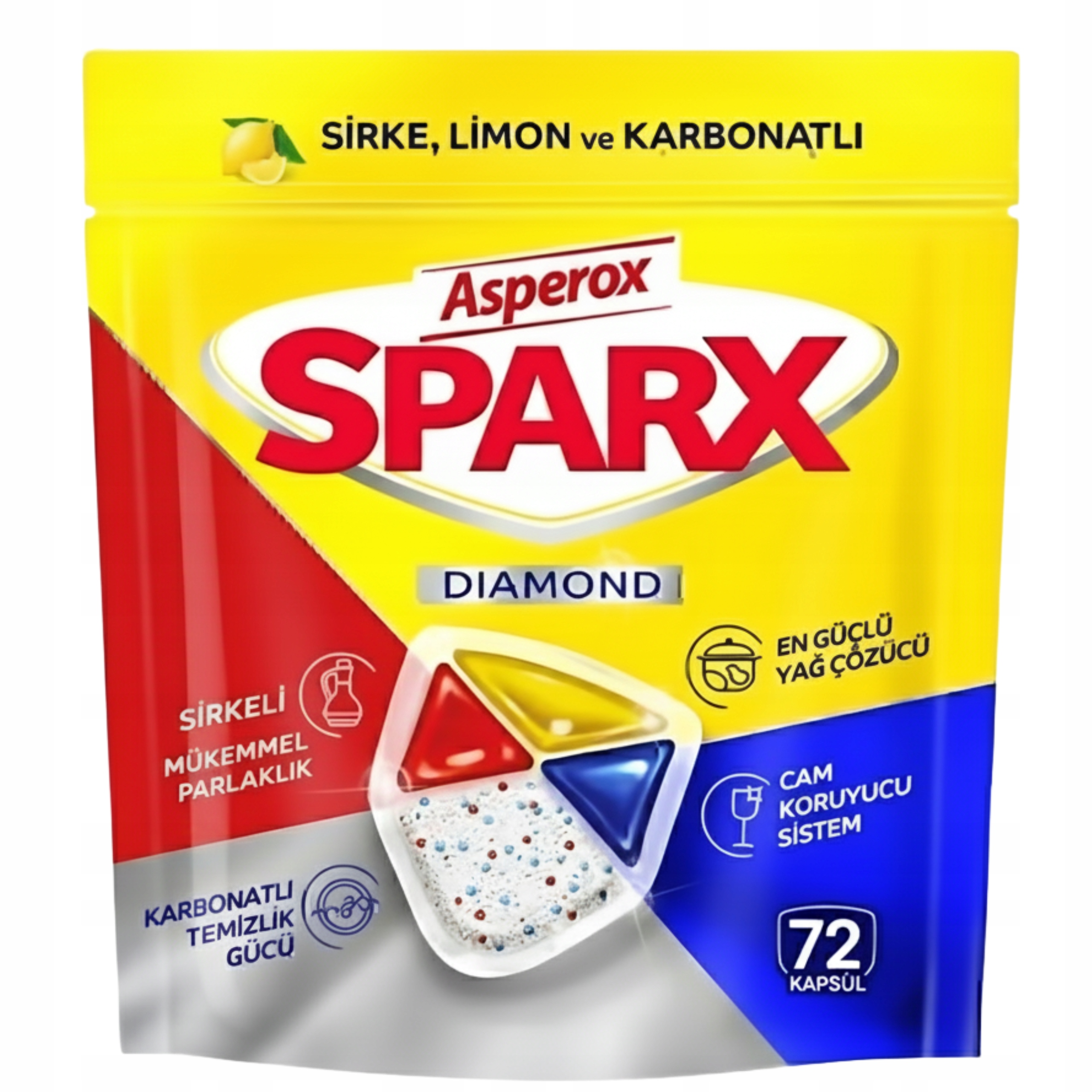 Levně Kapsle Do Myčky Asperox Sparx 3v1 Diamond 72ks