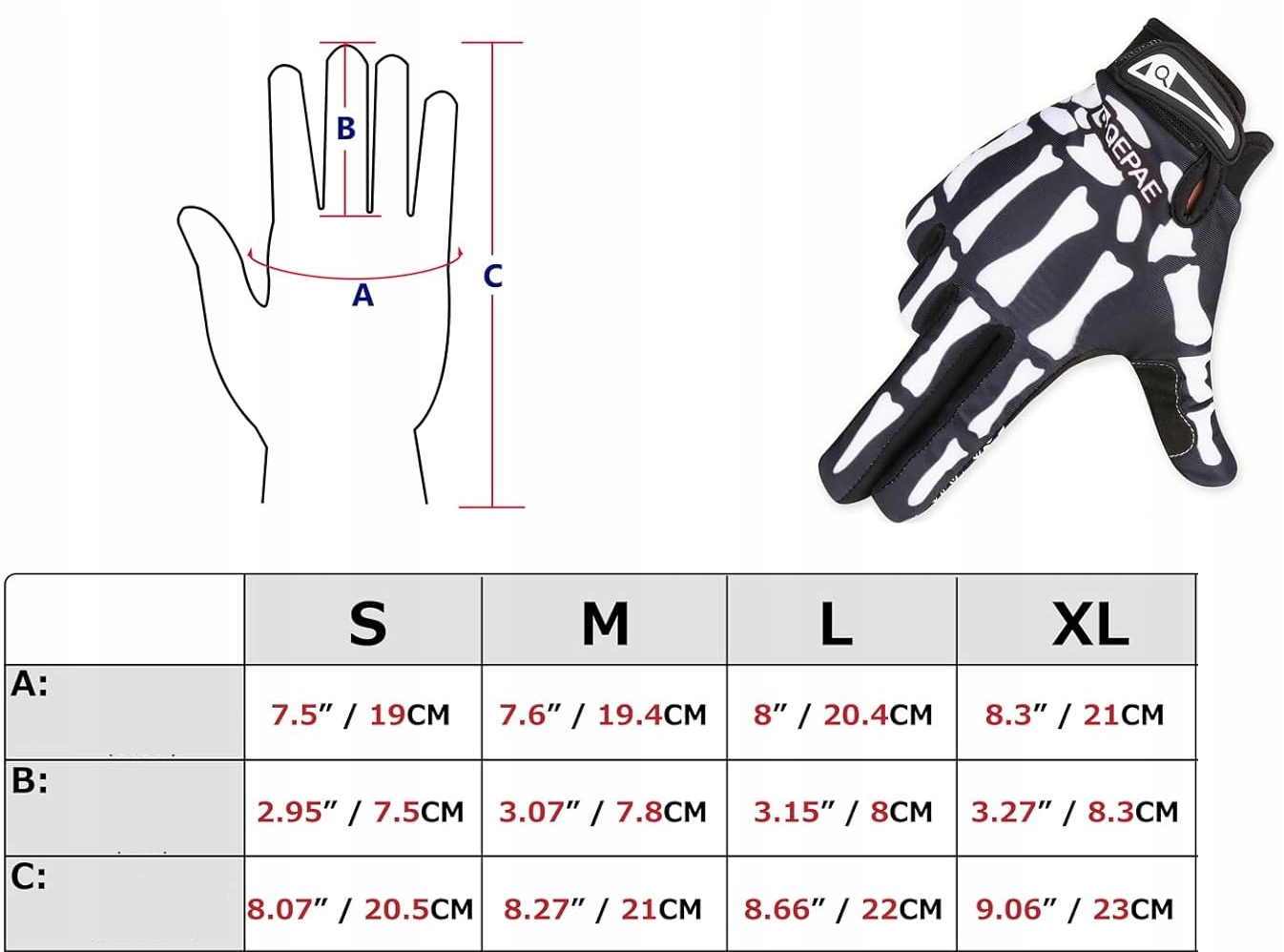 RĘKAWICZKI ROWEROWE RĘKAWICE NA ROWER SZKIELET ANTYPOŚLIZGOWE ROZMIAR L Kolekcja RĘKAWICZKI ROWEROWE SZKIELET ROZMIAR L