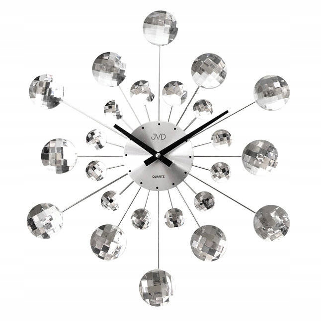 Efektný Nástenný Hodinový Stroj S Kryštálikmi Jvd HT464.1