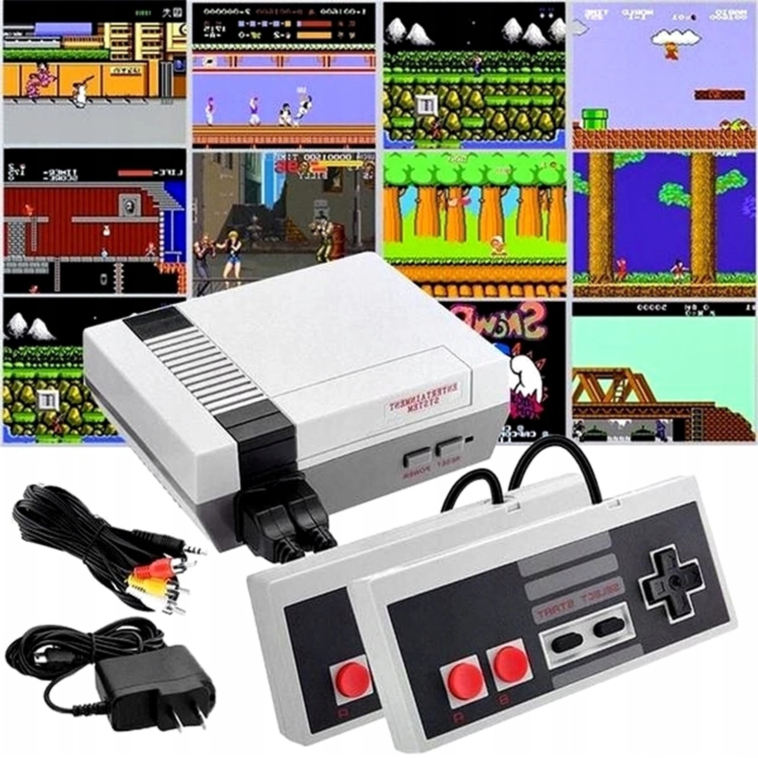KONSOLA RETRO 620 GIER 8-BIT TELEWIZYJNA AV 2 KONTROLERY