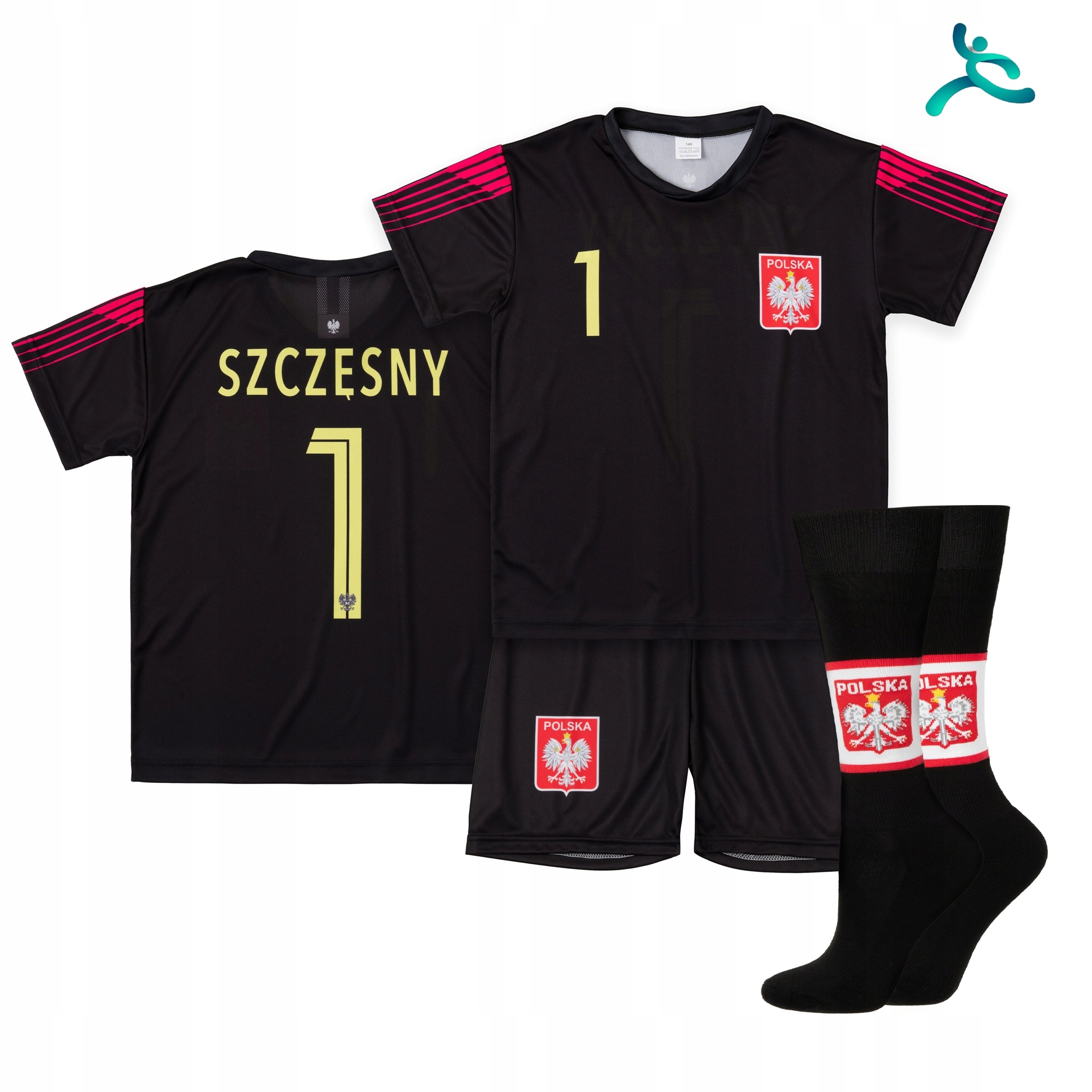 Strój komplet piłkarski getry Szczęsny Polska rozm. 140