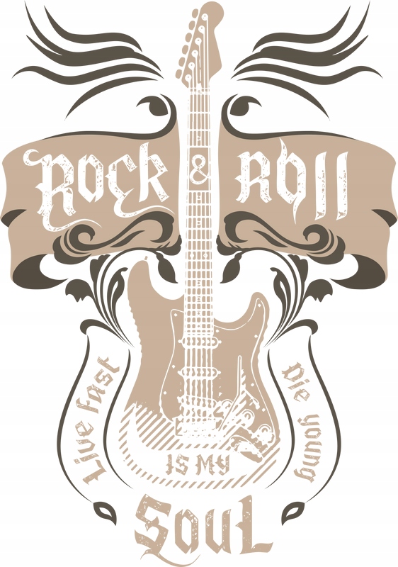 

Naprasowanka Rock & Roll Muzyka 3 Na Odzież