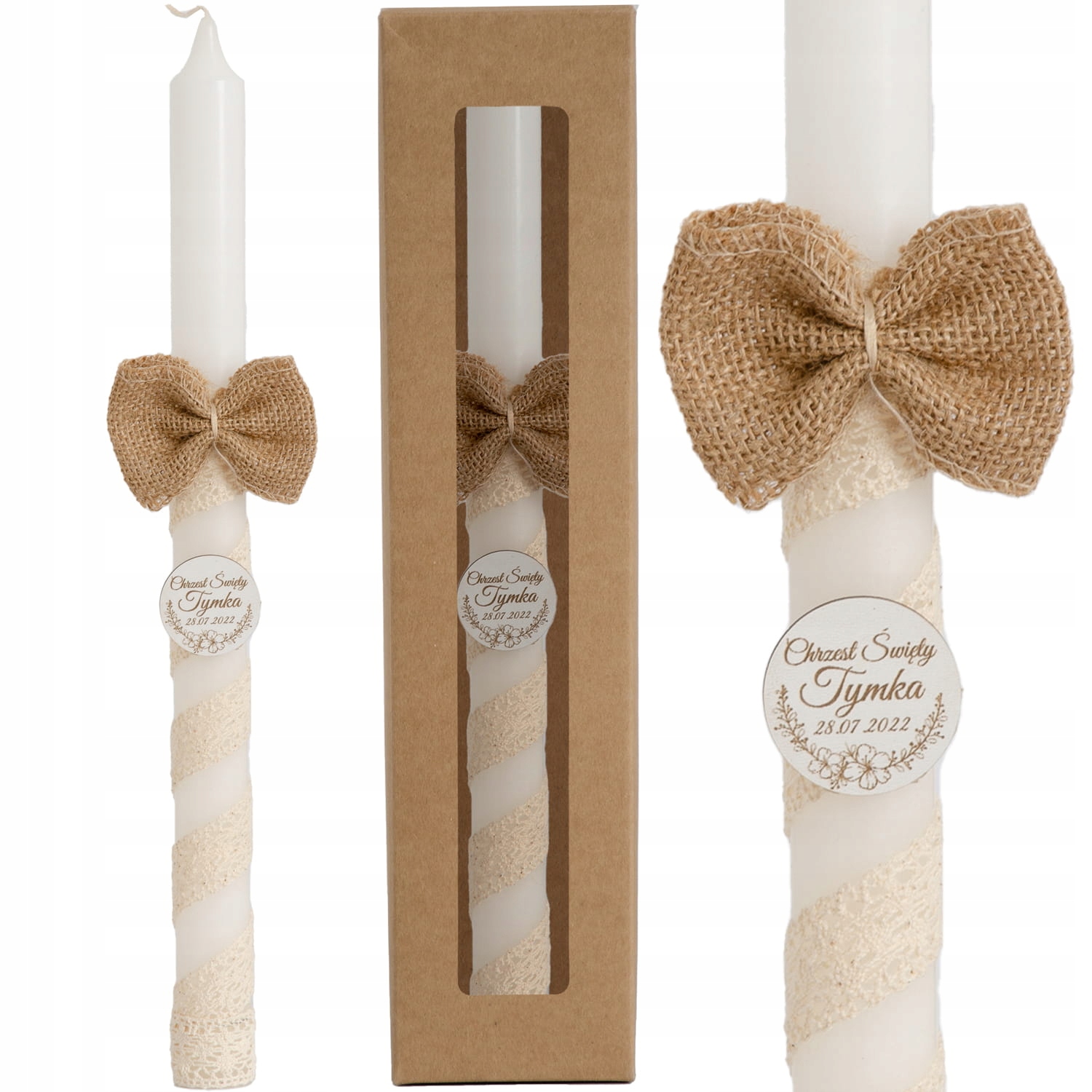 

Świeca Do Chrztu Świętego Boho Imię Data