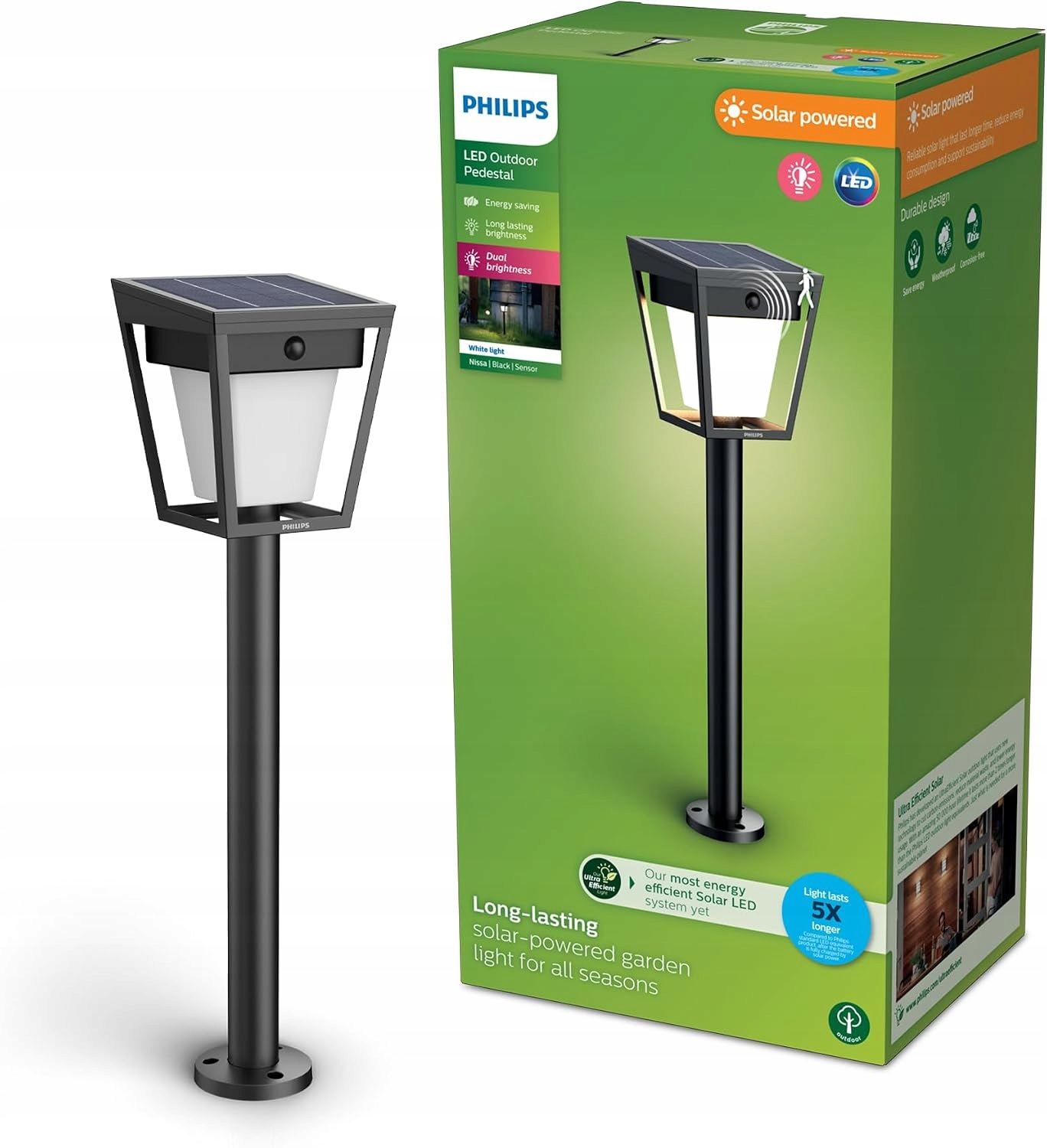 Philips Blaise Solarna Lampa Led Cokołowa 250LM IP44 Czujnik Ruchu