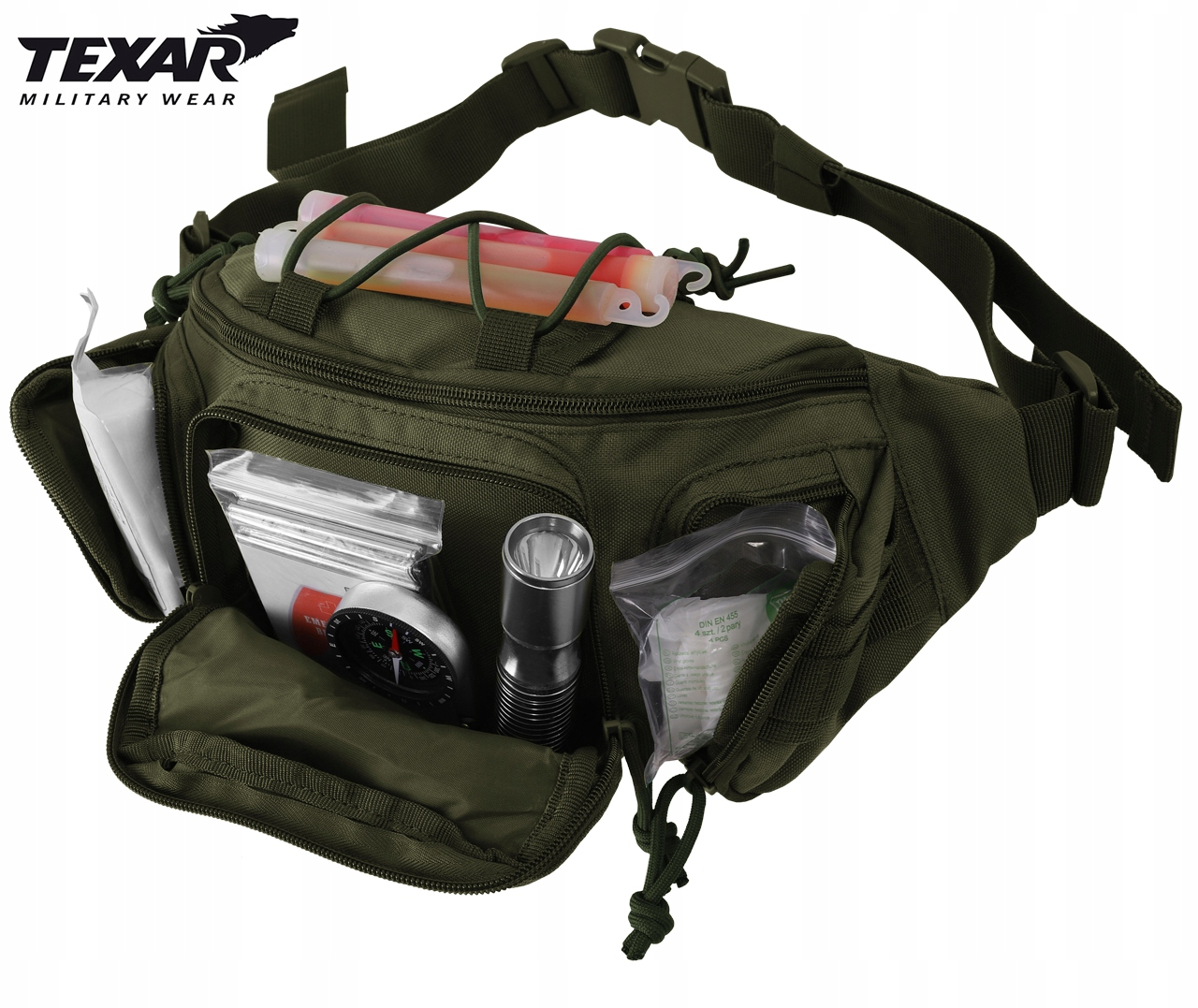 NERKA TEXAR TORBA BIODROWA NA PAS MOLLE OLIVE Liczba kieszeni 6
