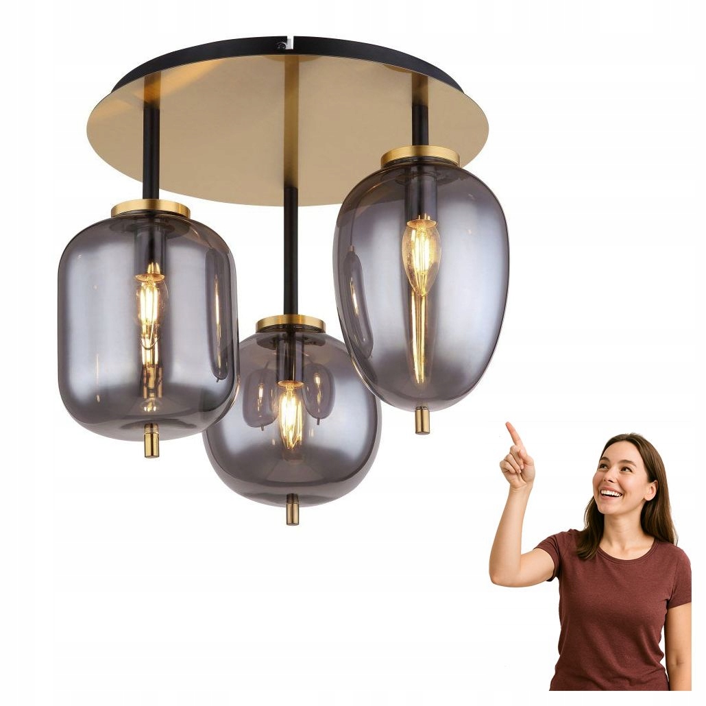 Stropná lampa Blacky I 15345-3DMM Globo