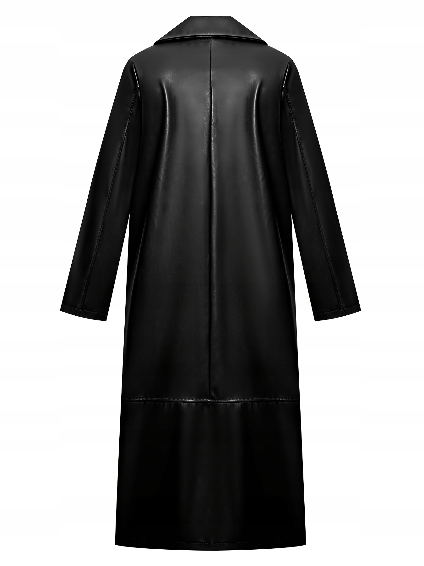 ELEGANCKI DŁUGI MĘSKI PŁASZCZ ZIMOWY JESIENNY SKÓRZANY Rozmiar XXL