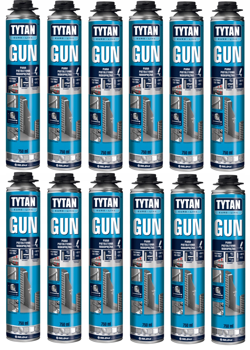 Pistolová Pěna Tytan Gun Euro-line 12 Kusů
