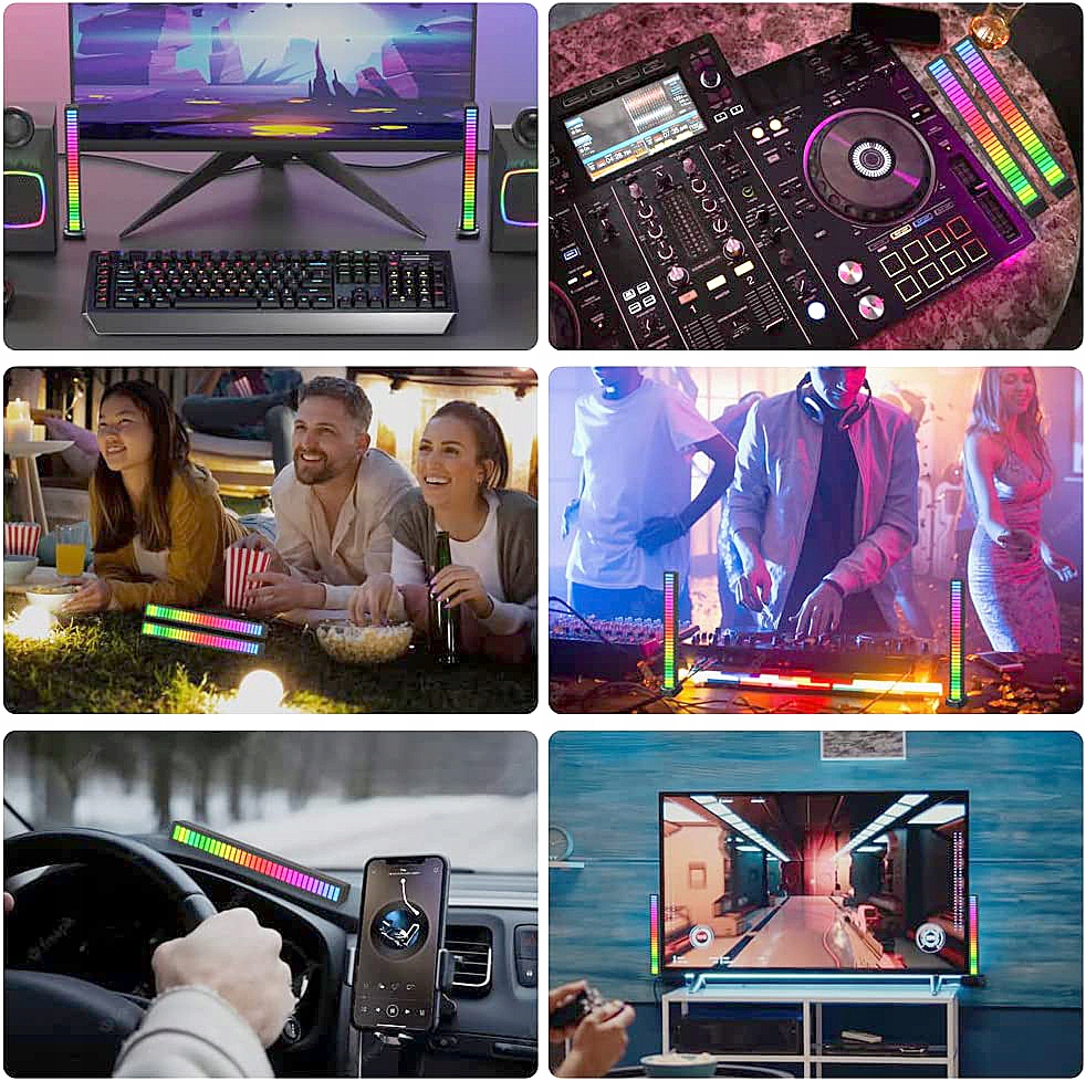 LAMPA LED RGB LAMPKA USB MIGAJĄCA W RYTM MUZYKI 80 Model 1380