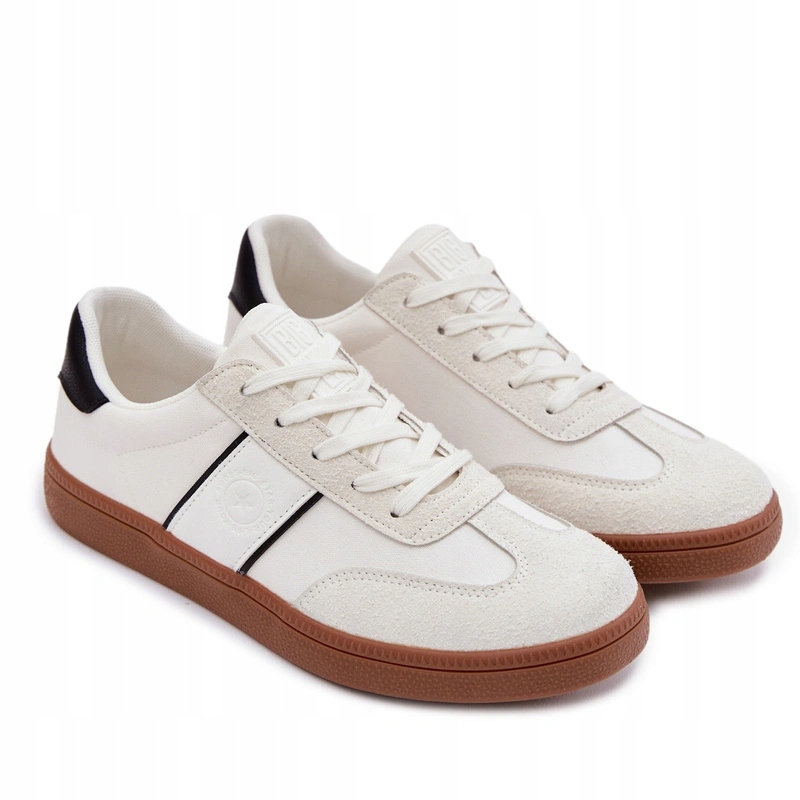 Pánské Nízké Šněrovací Pohodlné Tenisky Big Star TT174128 Bílé 42