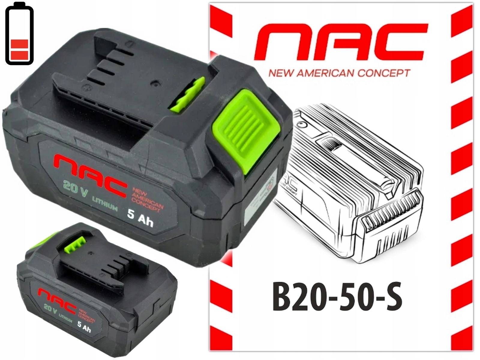 Nac Akumulator bateria B20-50-S 5Ah Akumultisystem 20V Li-Ion