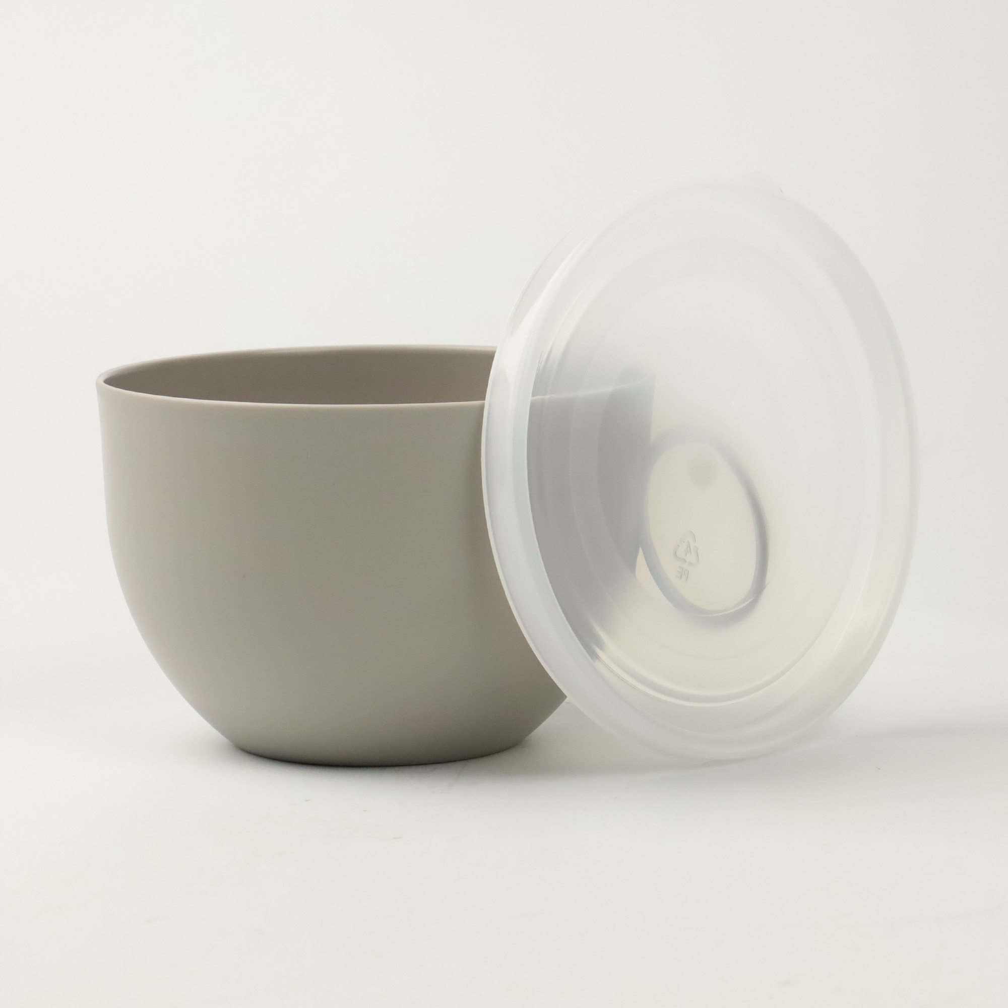 KUBEK NA JOGURT MUSLI OWSIANKĘ 500 ML POJEMNIK PLASTIKOWY Z POKRYWKĄ BEŻOWY