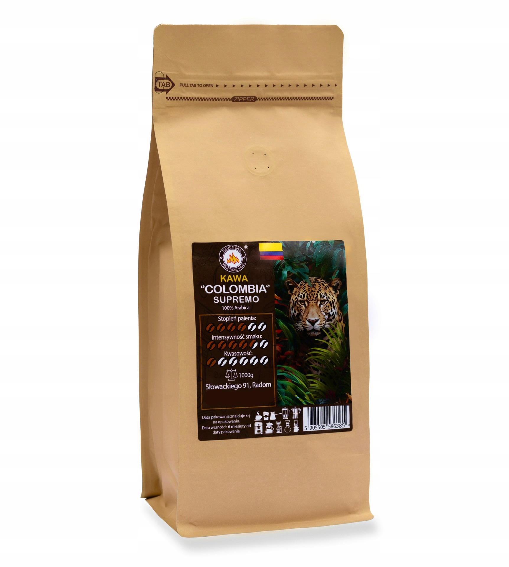 Levně Káva Colombia Supremo Medellin 1000g Arabica 100%