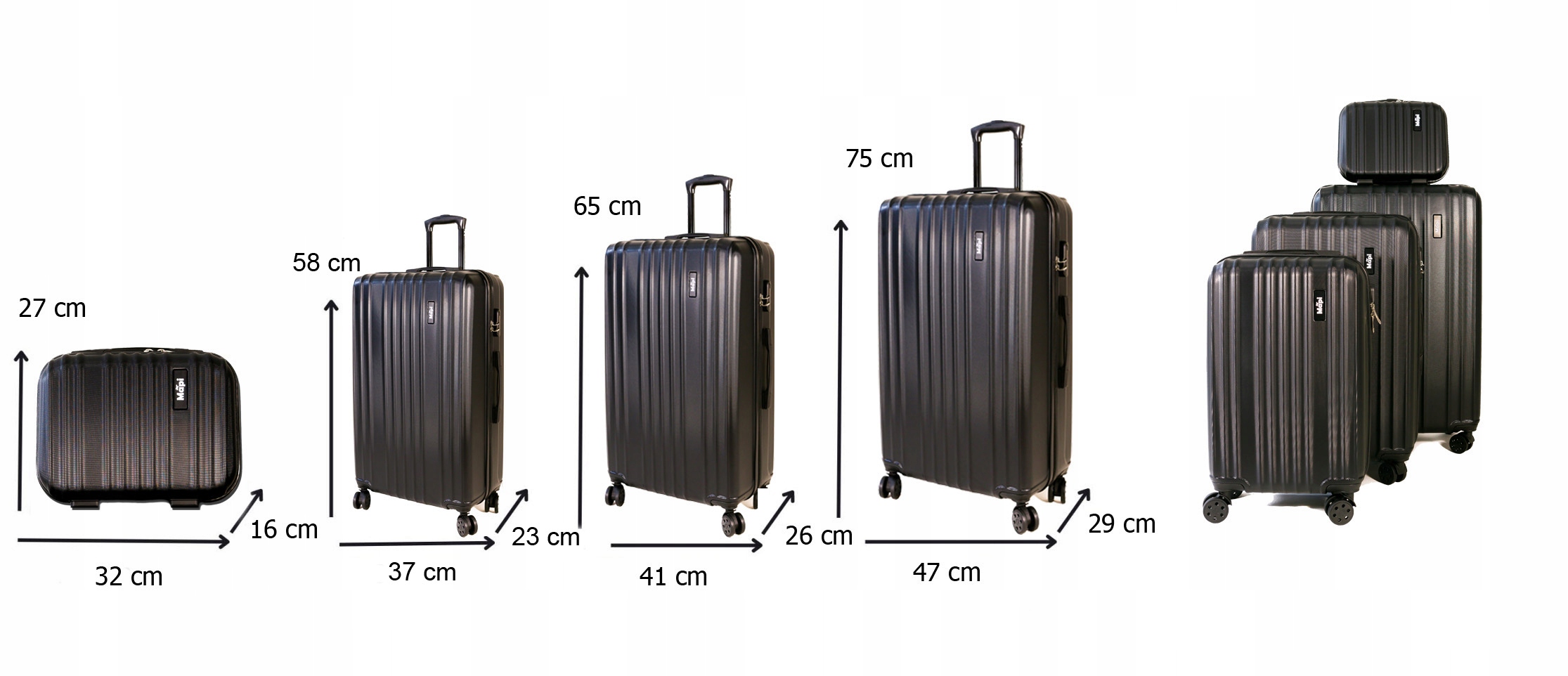 Zestaw Walizek Podróżnych Kuferek + Duża Walizka Waga produktu z opakowaniem jednostkowym 5 kg