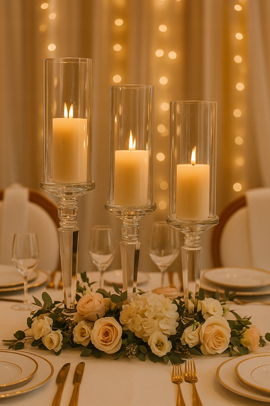 Świecznik szklany 57 cm 6728 M Marka Madex