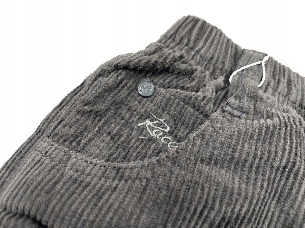 SPODNIE sztruksy w gumkę RACERS r 152 cm DARK Wiek dziecka 11 lat +