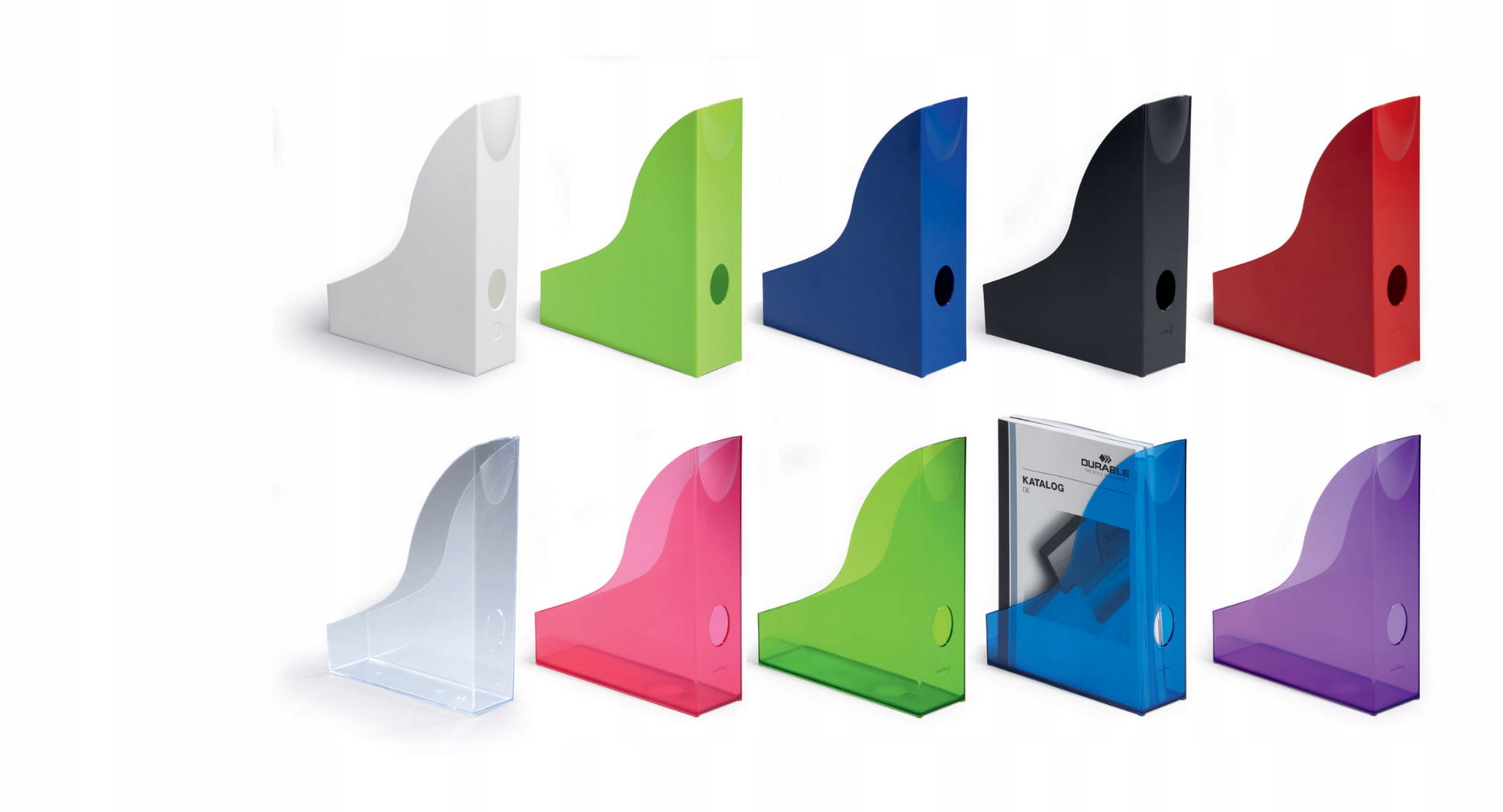 Pojemnij organizator separator na półkę na katalogi zielony transparent A4 Kod producenta 1701712017