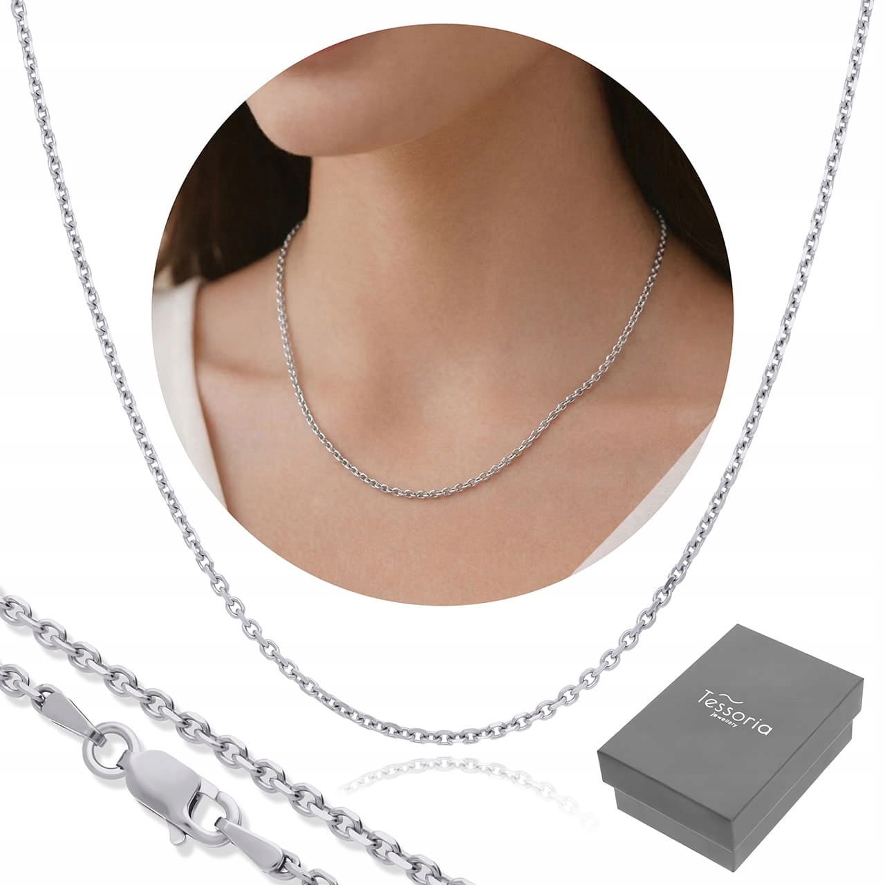 Stříbrný Řetízek Dámský Ankr Plný Široký Elegantní Stříbro Rod 925 70 cm