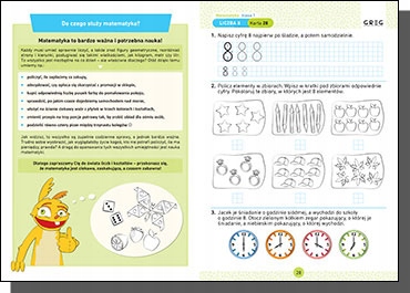 KARTY PRACY x2 Pierwszaki + Matematyka kl. 1 GREG Przedmiot Edukacja wczesnoszkolna