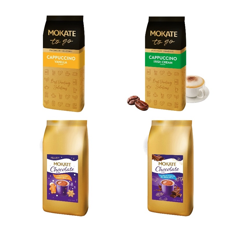 Mokate Cappuccino Irish Cream Vanilka Čokoláda Perník Sada 4x1kg