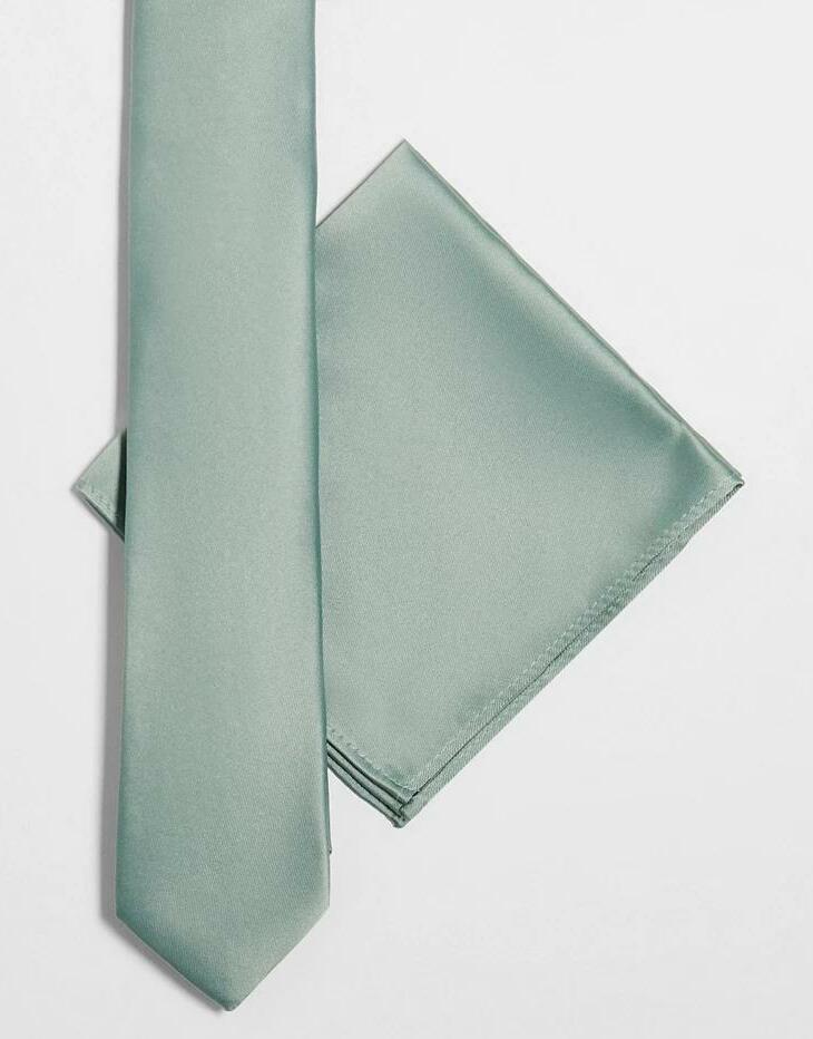 SATYNOWY KOMPLET KRAWAT Z POSZETKĄ 11R XXJ