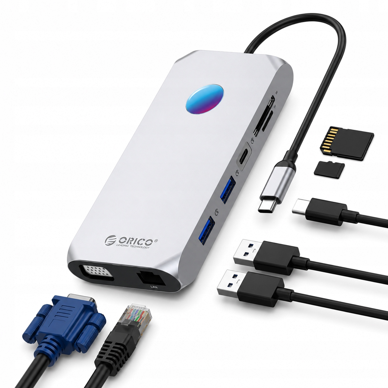 Stacja dokująca Usb-c Orico Xcr 12w1 Hdmi 4K Vga Pd 100W RJ45