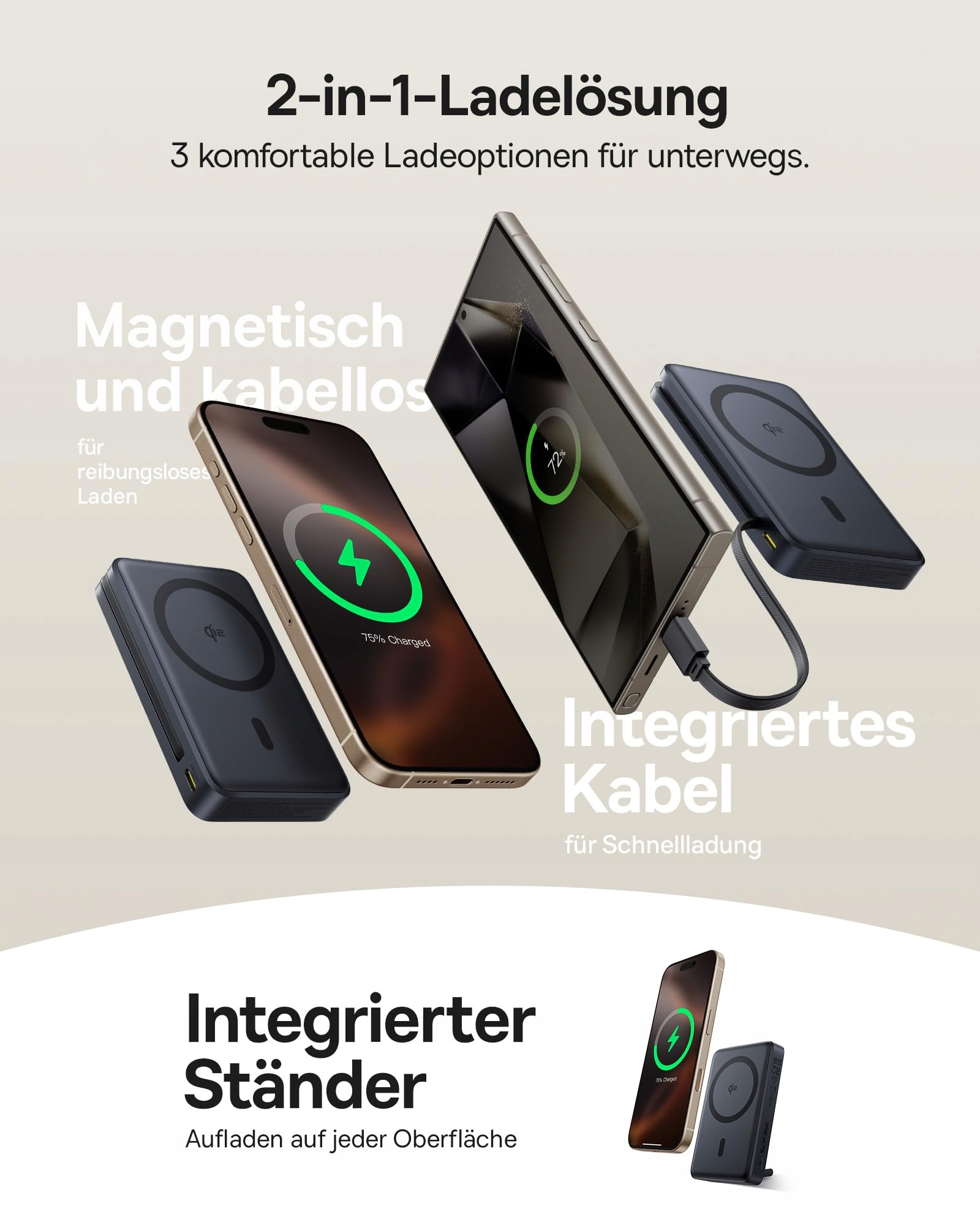 BASEUS Nomos Qi2 Magsafe Powerbank 15W Magnetyczna Dla iPhone 10000mAh — miniatura 3