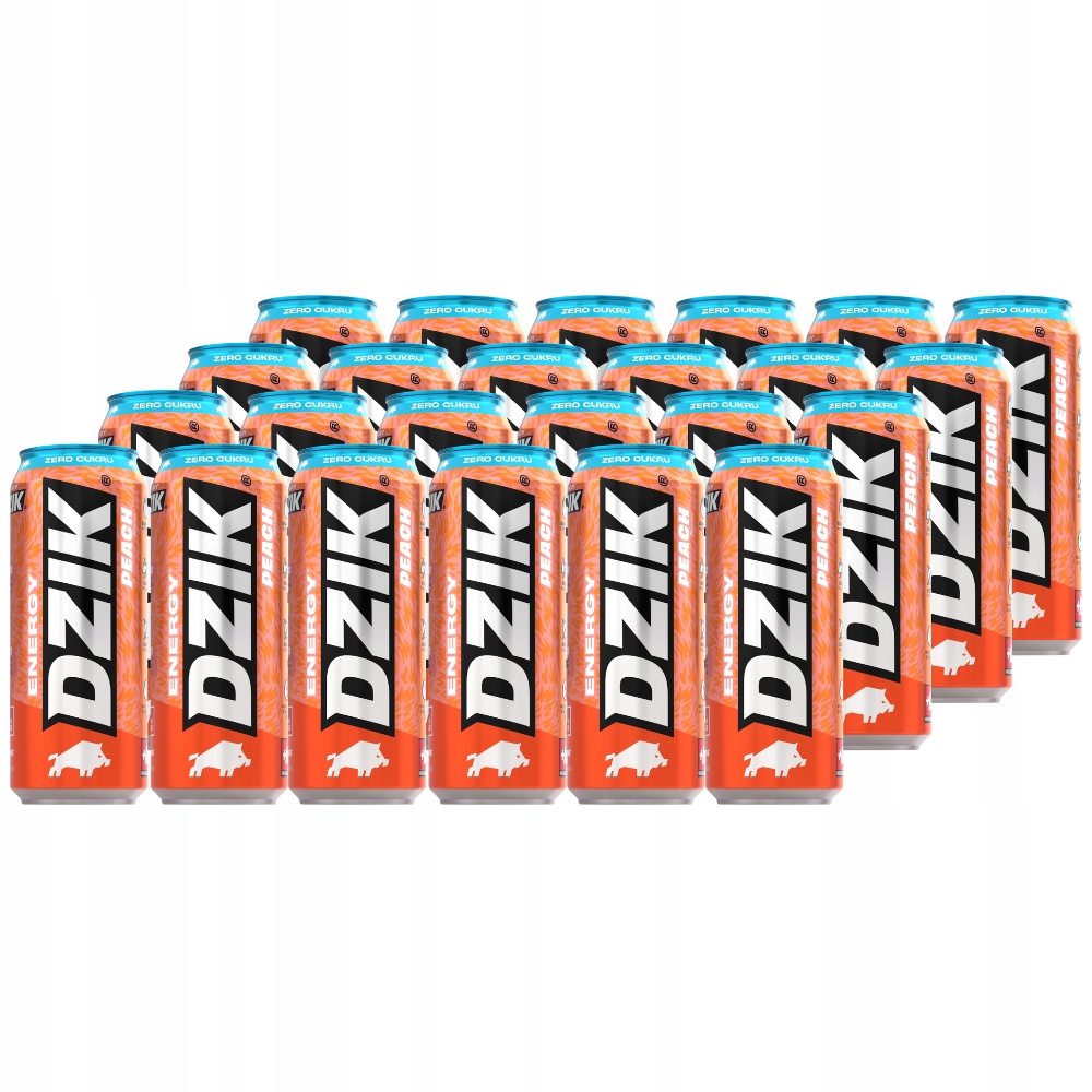 Wk Dzik Zero napój energetyzujący o smaku brzoskwiniowym 500 ml x 24 sztuki