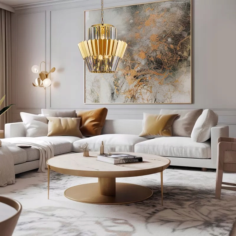 Krásna krištáľová tortová lampa Donna Gold glamour do šatníka