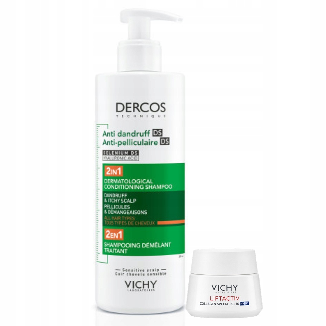 Szampon przeciwłupieżowy 2w1 Vichy Dercos z odżywką 390ml