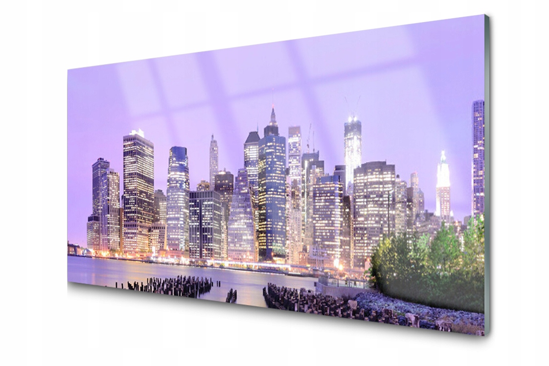 

Panel szklany dekor Miasto Domy 140x70 + Klej