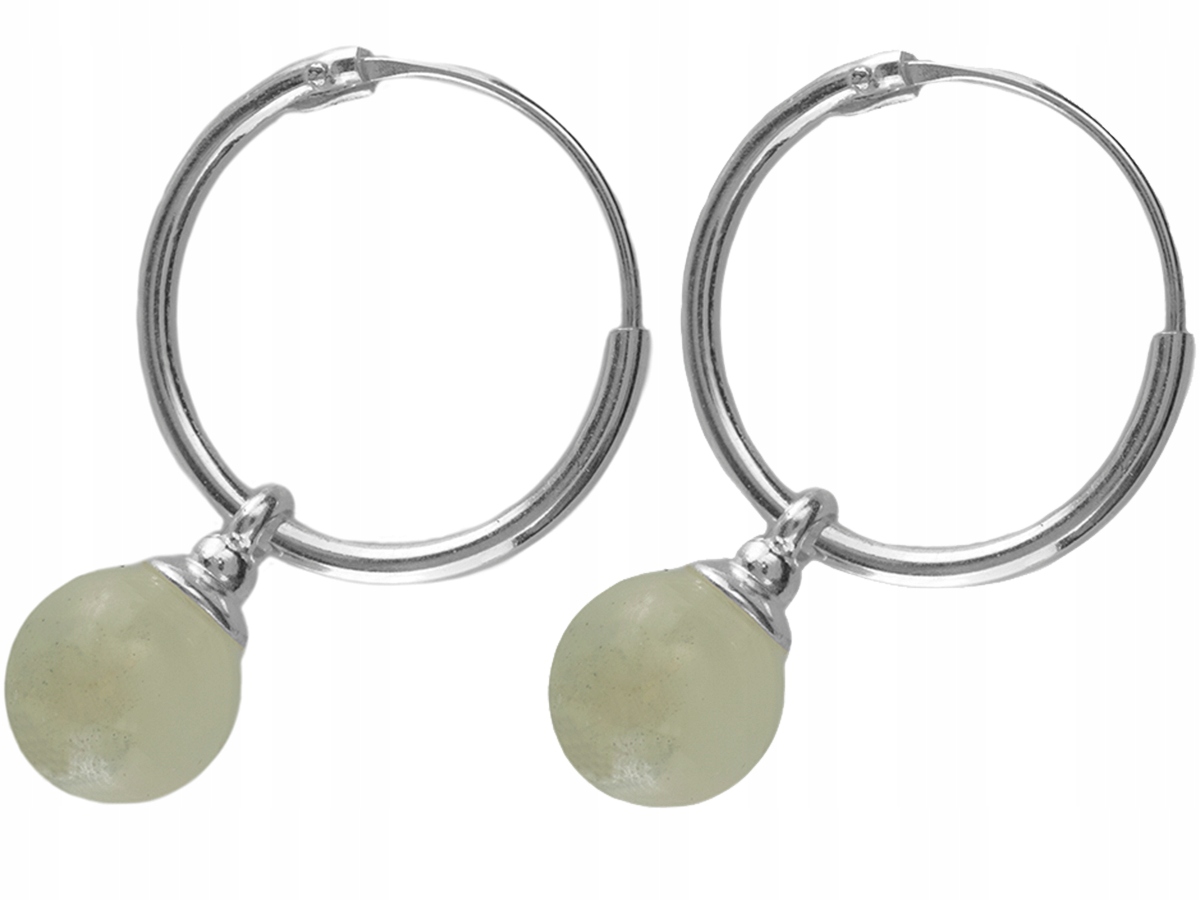 

Versil kolczyki koła 14 mm kulki jadeit Srebro 925