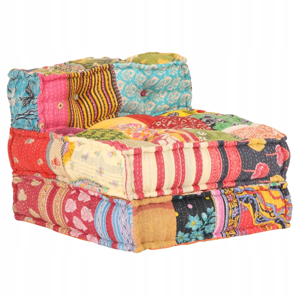 Modulární pouf patchwork textil Vícebarevný 287702