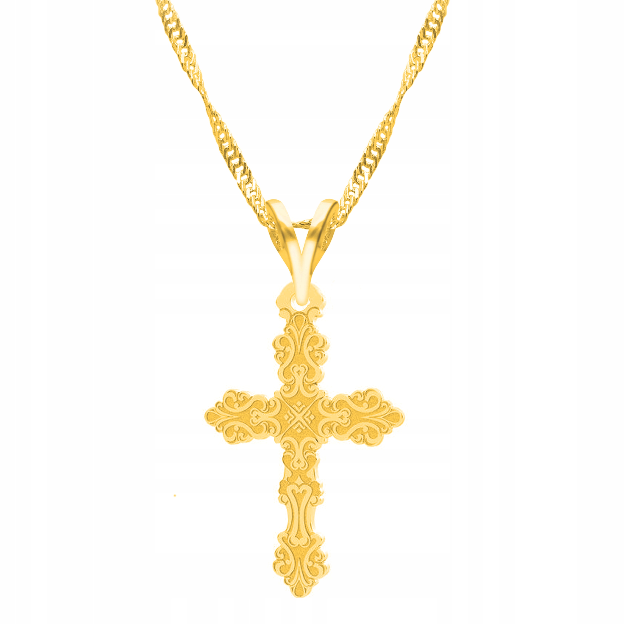Řetízek zlatý náhrdelník Křížek Náboženství