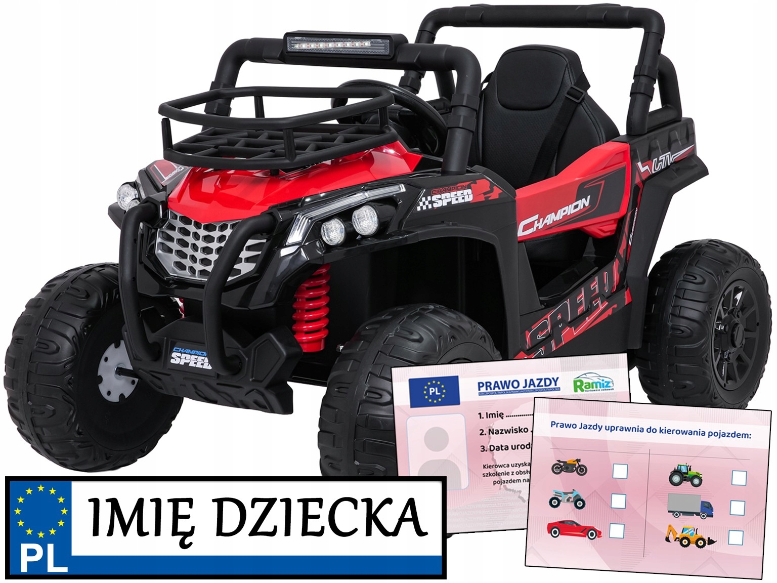 mocne autko na akumulator dla dzieci Utv Lift piankowe koła pilot 2,4